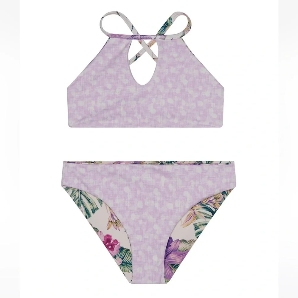 *Splendid Girls' Panama Garden Reversible Two Piece Bikini Set Size 14